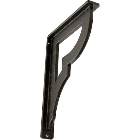 Bradford Wrought Iron Bracket, (Single Center Brace), Antiqued Warm Silver 1 1/2W X 7 1/2D X 10H